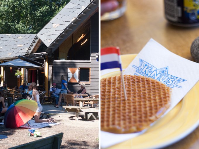 knus stroopwafel en terras